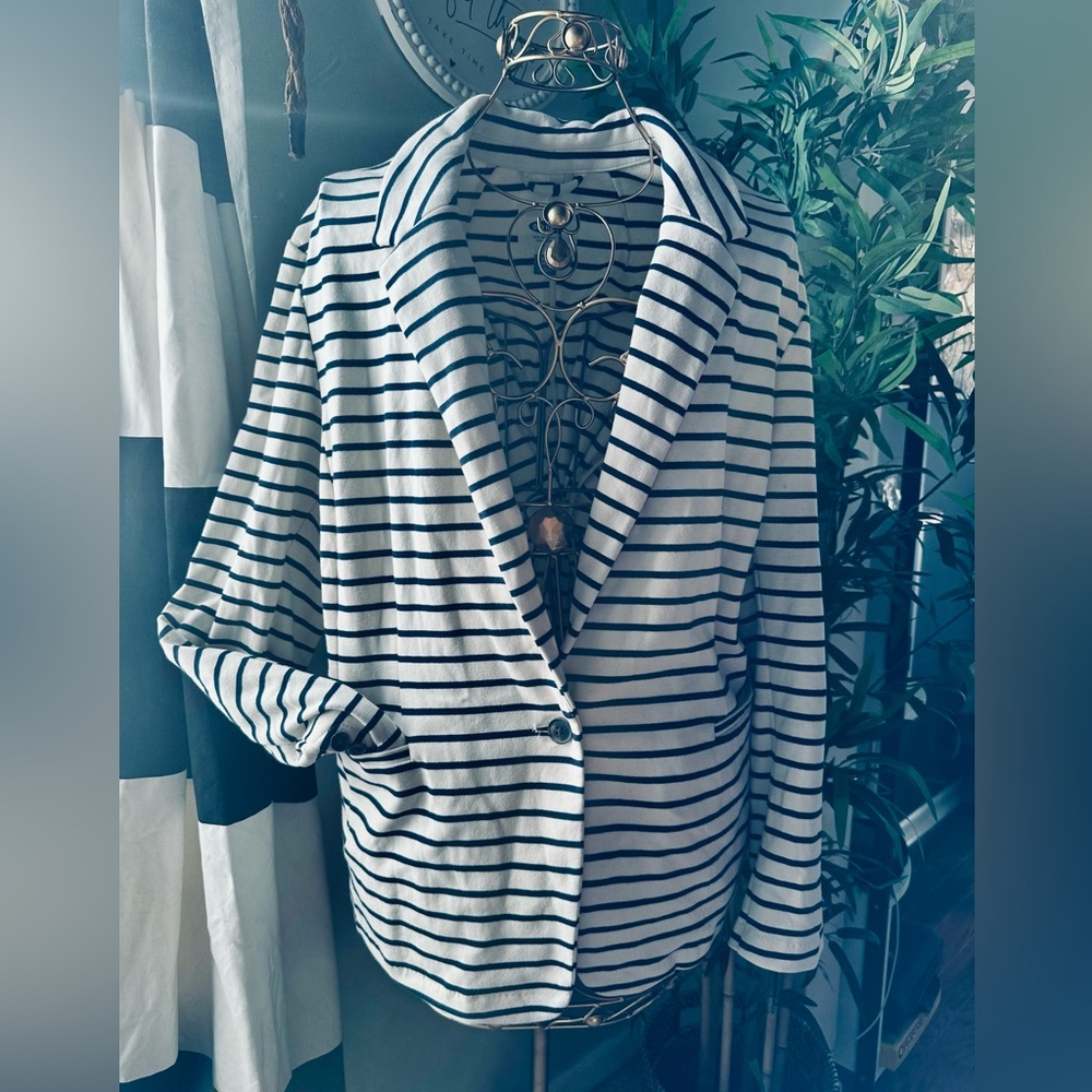 Old Navy Striped Cotton Blazer